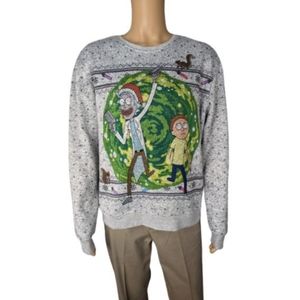 Rick and Morty Portal Christmas Sweatshirt XL